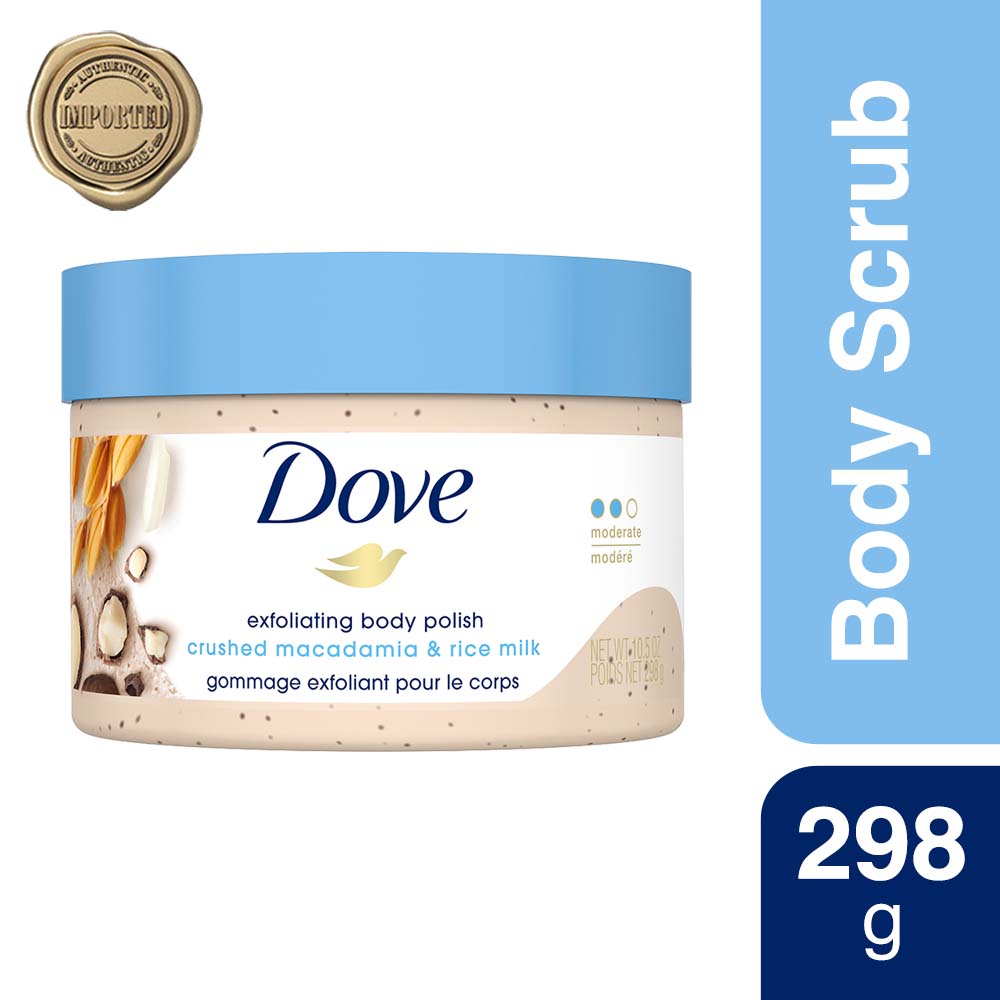 Dove Exfoliating Body Polish - Crushed Macadamia And Rice Milk, 298g Buy at Indicrest