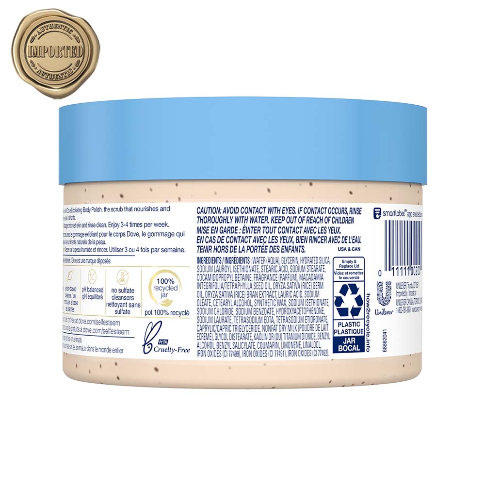 Dove Exfoliating Body Polish - Crushed Macadamia And Rice Milk, 298g Buy at Indicrest Image 3
