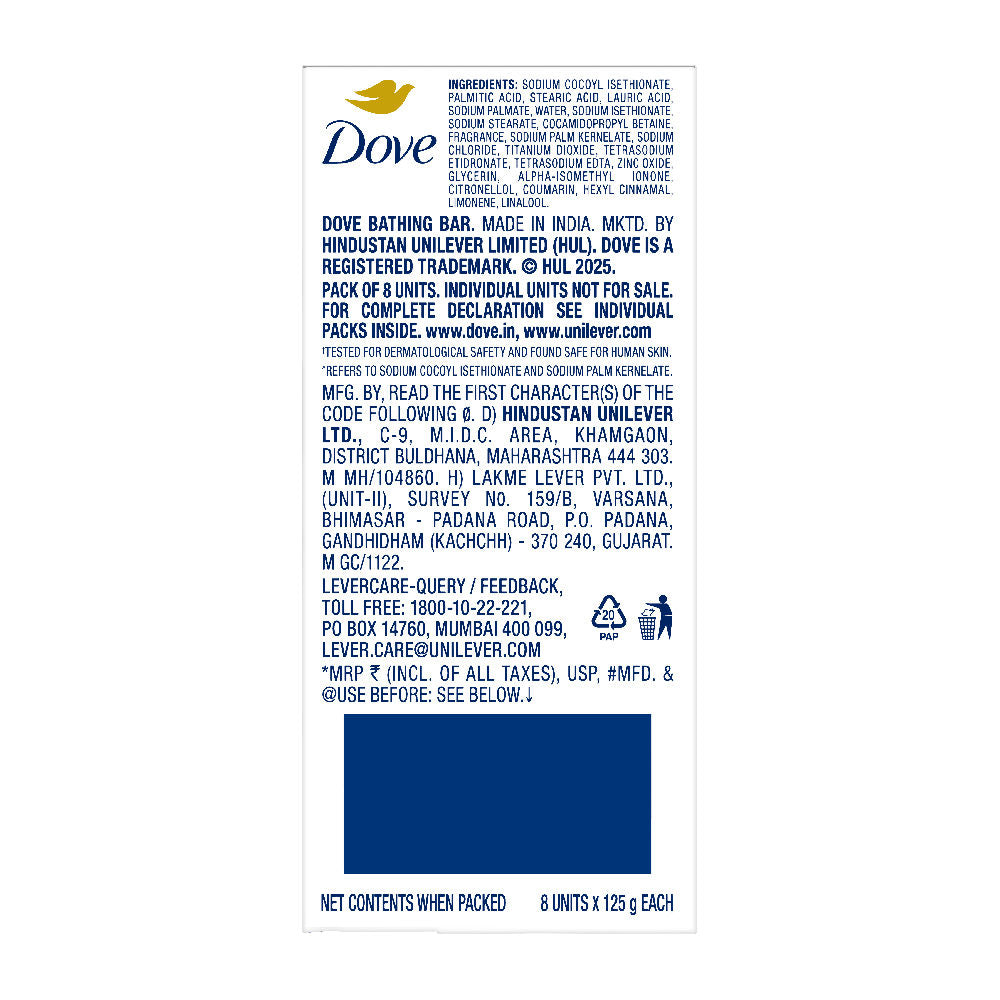 Dove Cream Beauty Bathing Soap Bar with Moisturising Cream (Pack of 8), 800g Buy at Indicrest Image 3