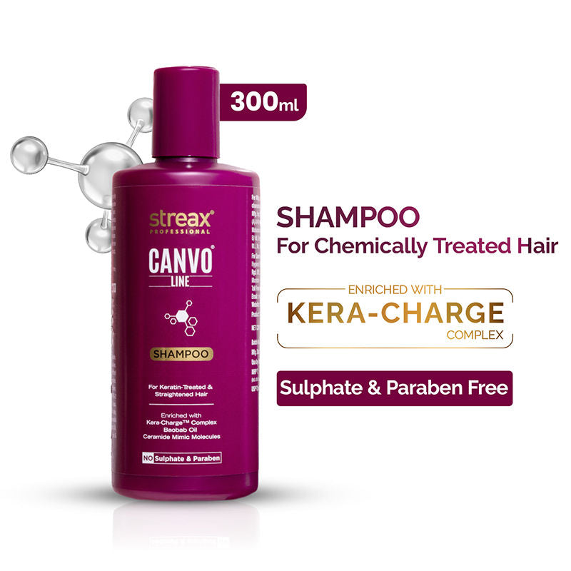Streax Professional Canvoline Shampoo With Kera-Charge & Baobab Oil, 300ml Buy at Indicrest