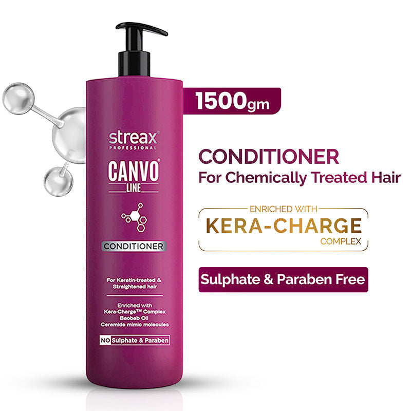Streax Professional Canvoline Shampoo With Kera-Charge & Baobab Oil, 1500ml Buy at Indicrest