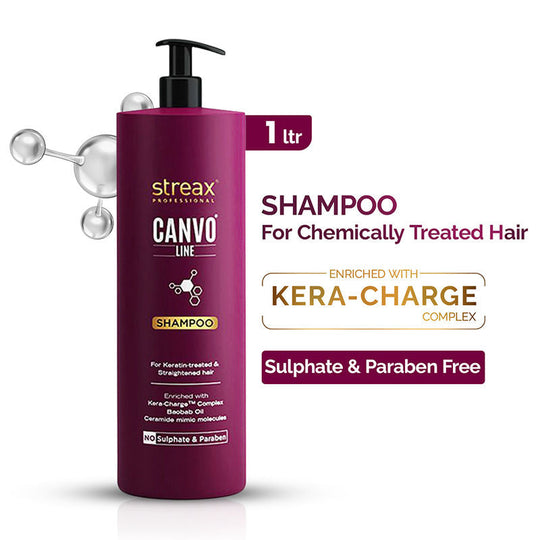 Streax Professional Canvoline Shampoo With Kera-Charge & Baobab Oil, 1000ml Buy at Indicrest