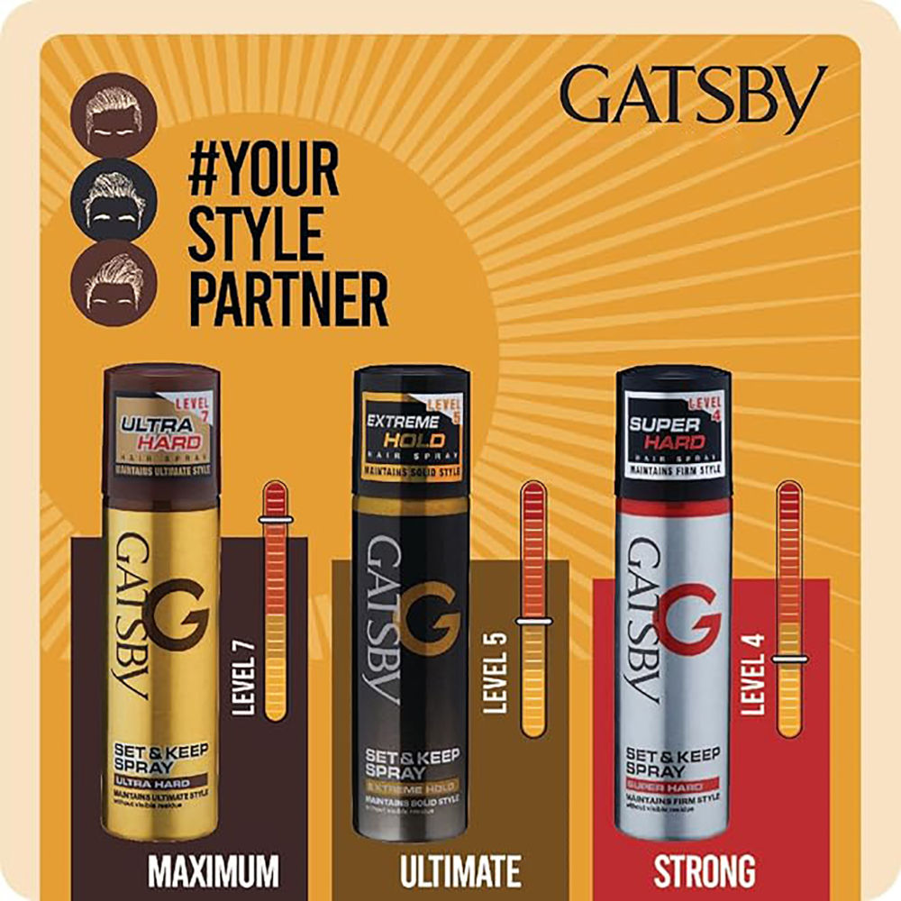 Gatsby Hair Spray Set & Keep Extreme Hold, 66ml Buy at Indicrest Image 3