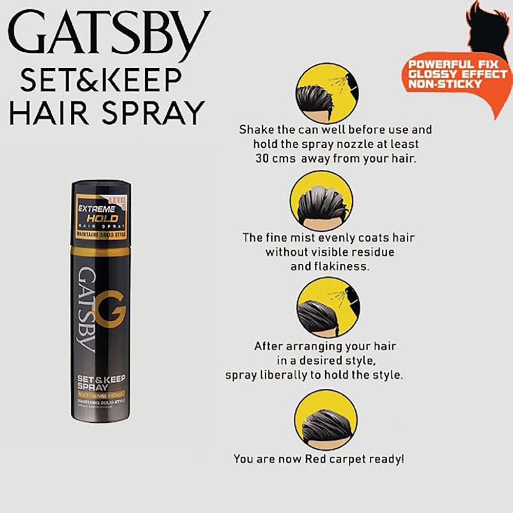 Gatsby Hair Spray Set & Keep Extreme Hold, 66ml Buy at Indicrest Image 7