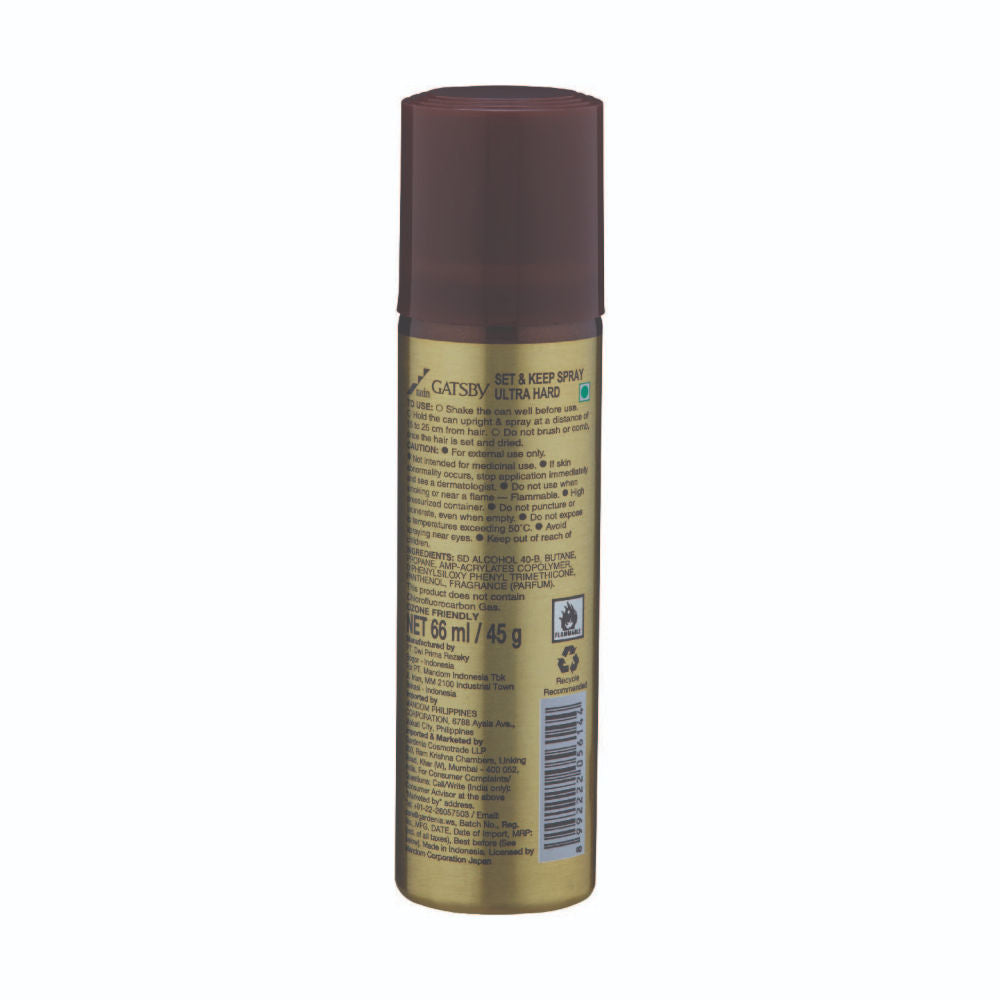 Gatsby Japan's No. 1 Set & Keep Hair Spray - Ultra Hard, 66ml Buy at Indicrest