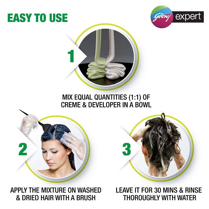 Godrej Expert Creme Hair Colour - Natural Black (Pack of 4), 80g+80ml Buy at Indicrest Image 5