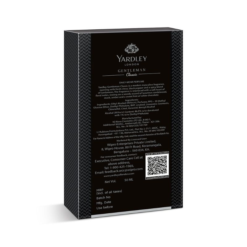 Yardley London Gentleman Classic Daily Wear Perfume For Him, 50ml Buy at Indicrest Image 3