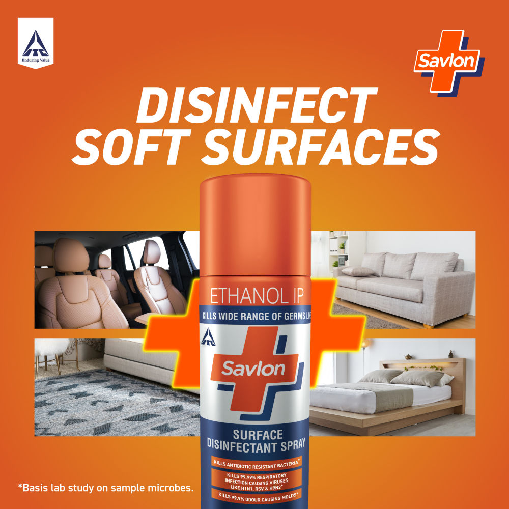 Savlon Surface Disinfectant Spray Sanitizer, 99.99% Germ Protection on Hard & Soft Surfaces, 170g Buy at Indicrest Image 4