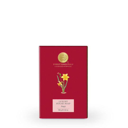 Forest Essentials Luxury Sugar Soap Nargis - Ayurvedic Handmade Bath Soap, 100 g, Buy from Indicrest
