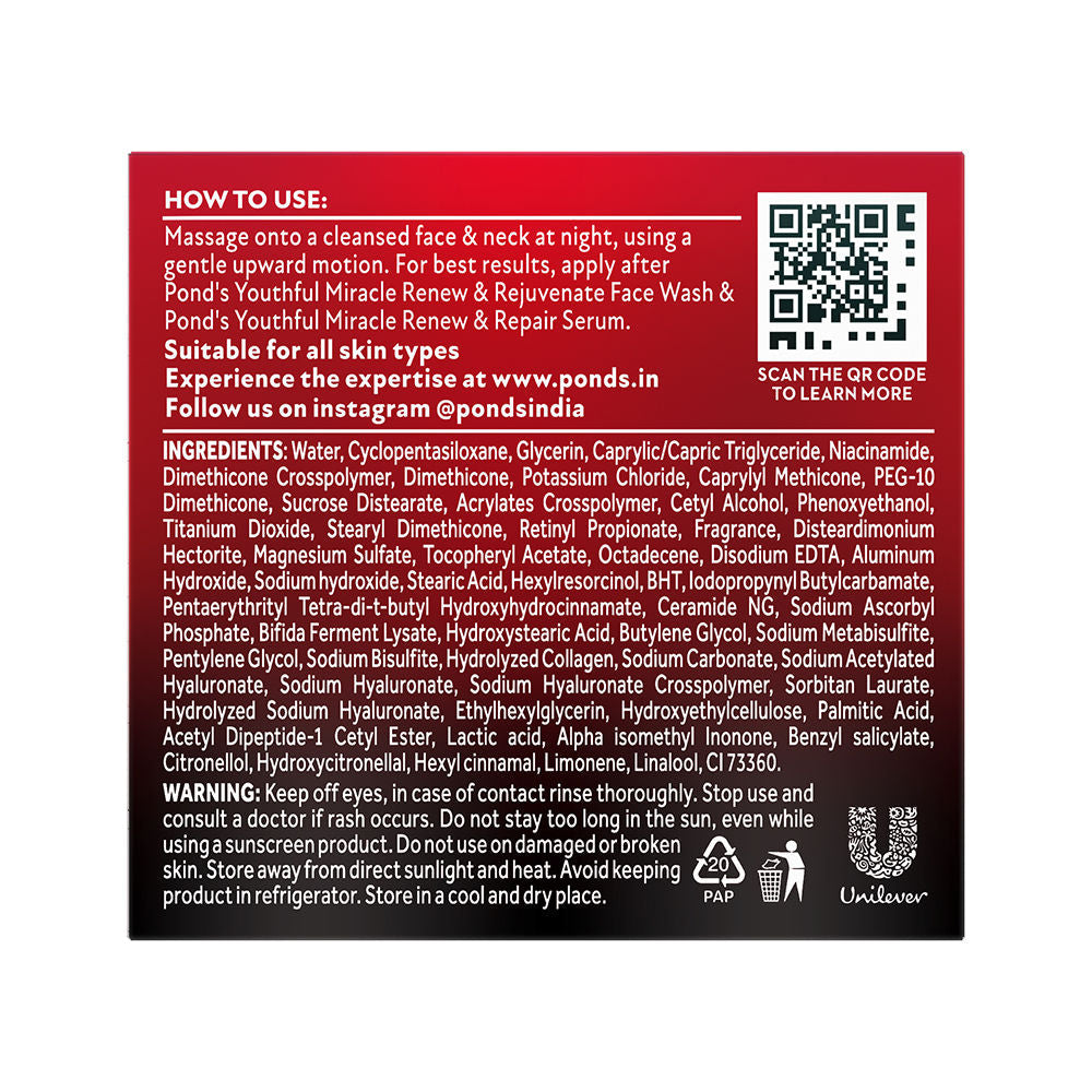 Pond’s Youthful Miracle Anti Aging Night Cream With Retinol C Niacinamide, 50g Buy at Indicrest Image 10