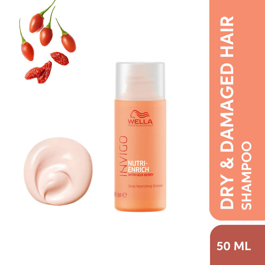 Wella Professionals Invigo Nutri Enrich Shampoo For Dry, Frizzy & Damaged Hair With Goji Berry, 50ml Buy at Indicrest