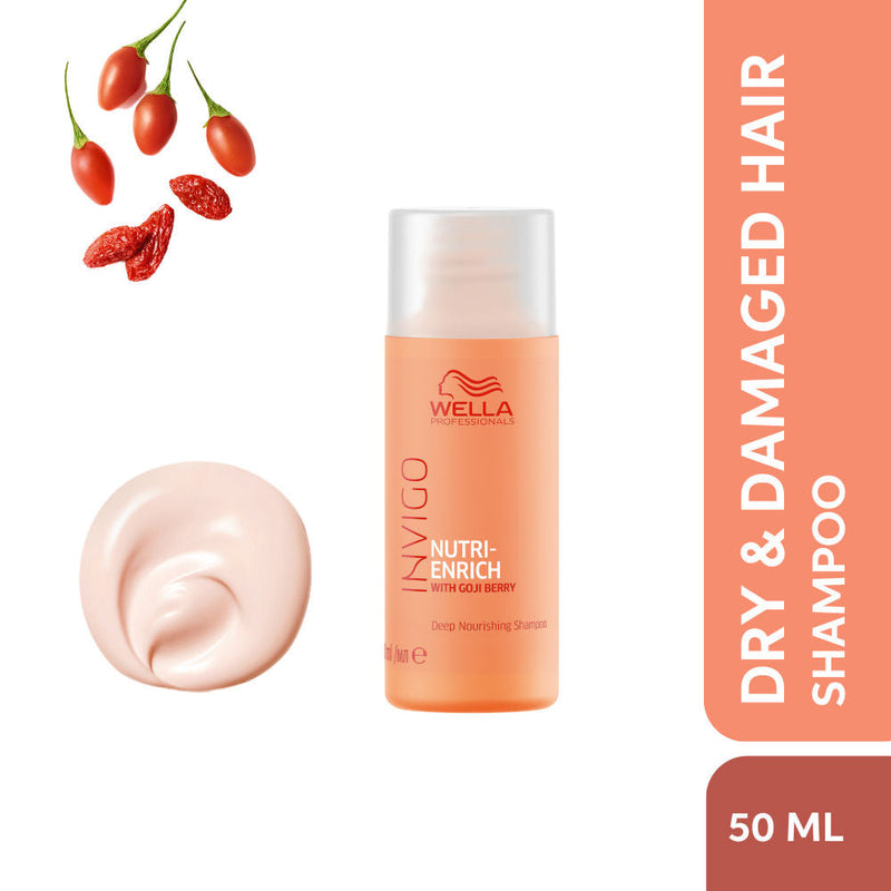 Wella Professionals Invigo Nutri Enrich Shampoo For Dry, Frizzy & Damaged Hair With Goji Berry, 50ml Buy at Indicrest