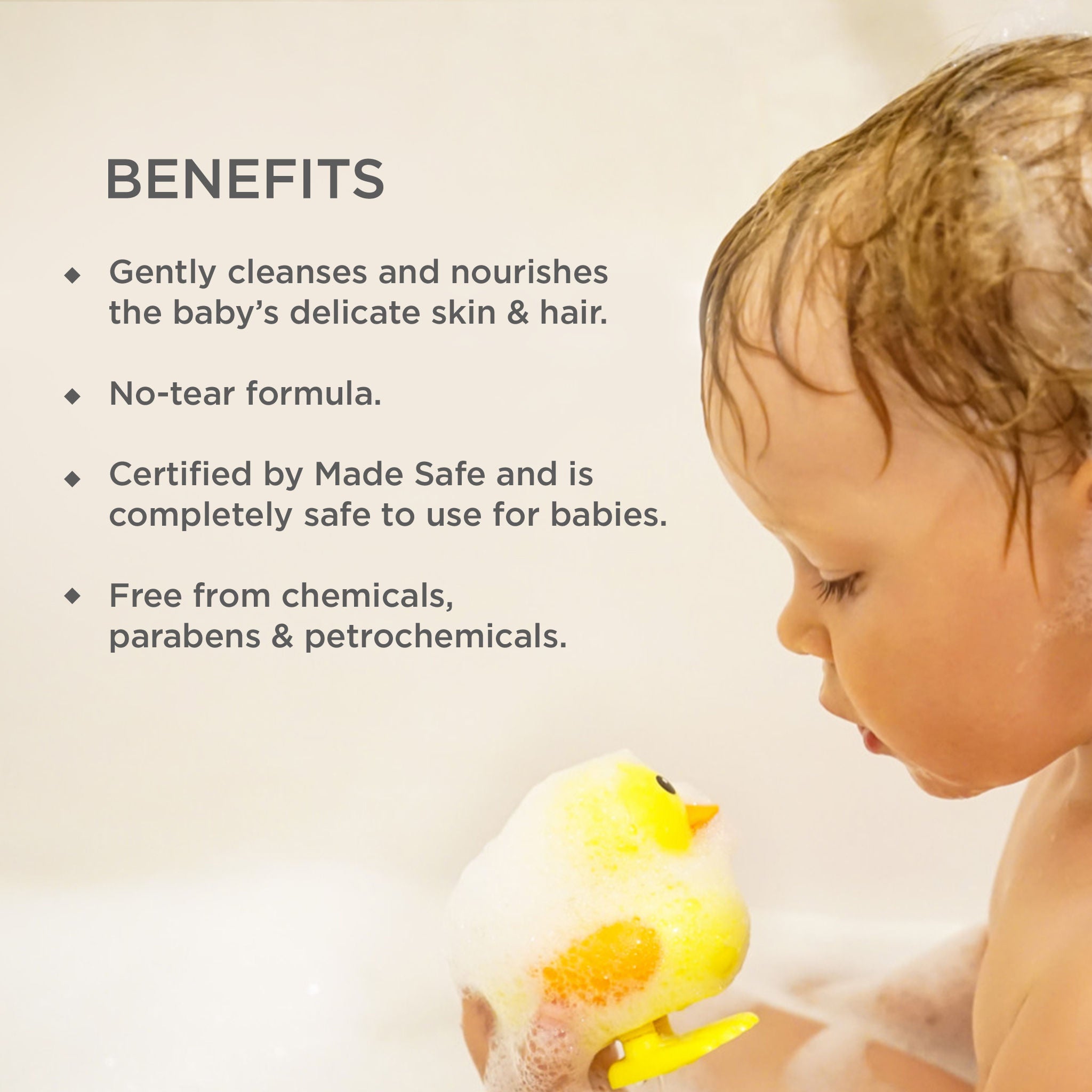 Forest Essentials Baby Hair, Body Wash Dasapushpadi - Natural, Ayurvedic, No Tears Formula, SLS Free, 200ml