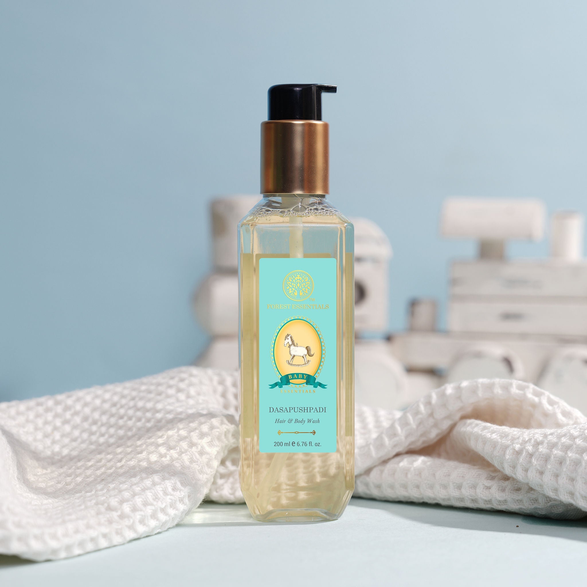 Forest Essentials Baby Hair, Body Wash Dasapushpadi - Natural, Ayurvedic, No Tears Formula, SLS Free, 200ml