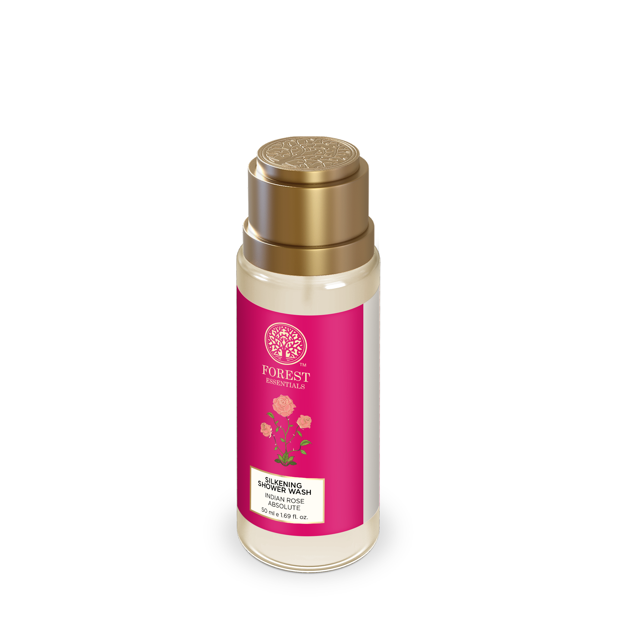 Forest Essentials Silkening Shower Wash Indian Rose Absolute - Ayurvedic Body Wash Sulphate Free, 50ml