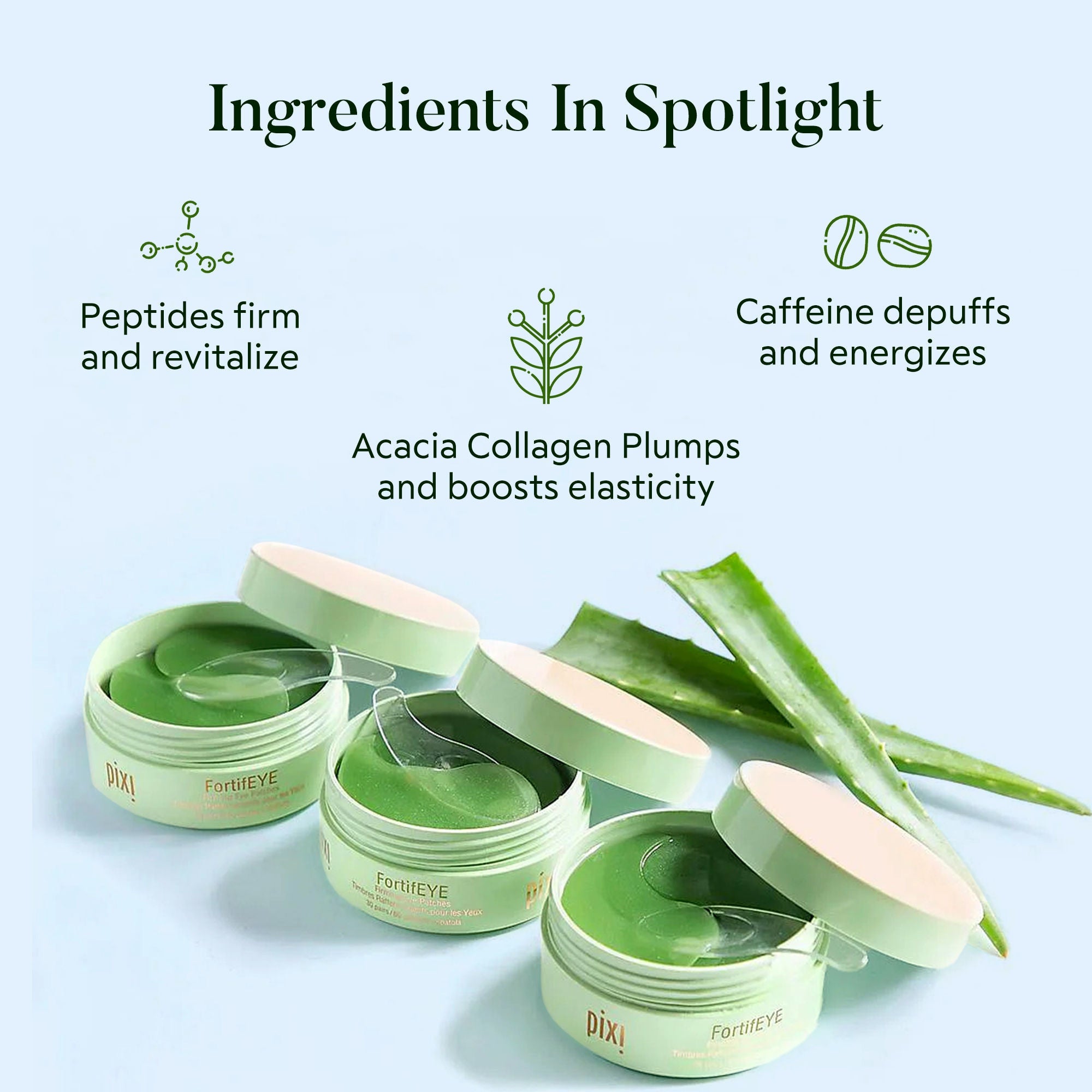 PIXI FortifEYE Firming Under-Eye Patches with Collagen, Retinol & Caffeine, 60pcs