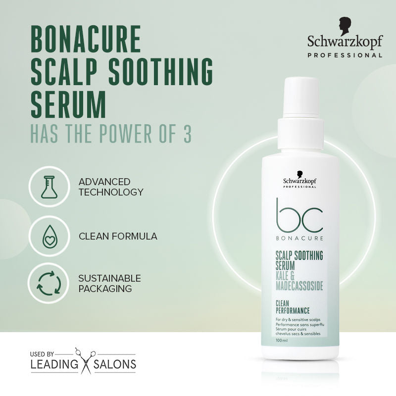 Schwarzkopf Professional Bonacure Scalp Soothing Serum|Dry, Sensitive Scalp|Kale, Madecassoside, 100ml Buy at Indicrest Image 2