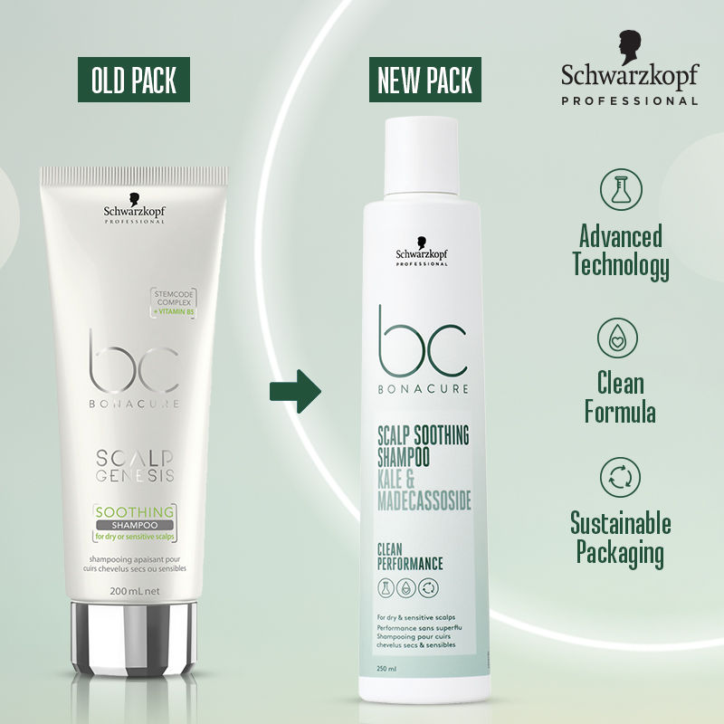 Schwarzkopf Professional Bonacure Scalp Soothing Shampoo|Dry & Sensitive Scalp|Kale & Madecassoside, 250ml Buy at Indicrest Image 11