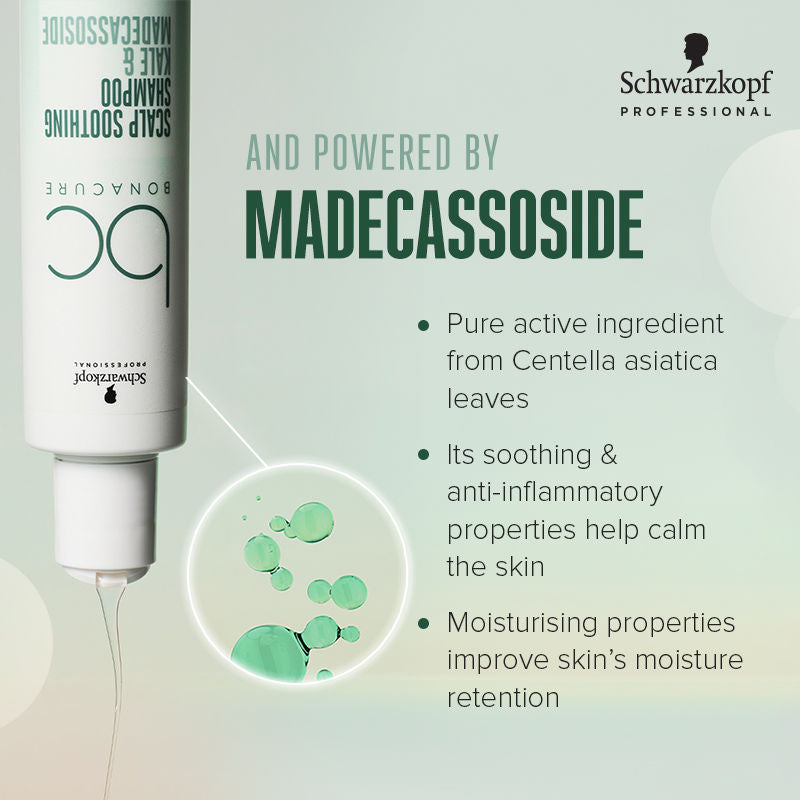 Schwarzkopf Professional Bonacure Scalp Soothing Shampoo|Dry & Sensitive Scalp|Kale & Madecassoside, 250ml Buy at Indicrest Image 5