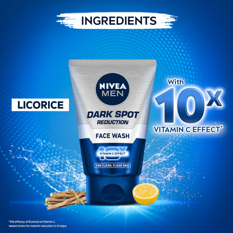 Nivea MEN Face Wash, Dark Spot Reduction, for Clean & Clear Skin with 10x Vitamin C Effect, 50g Buy at Indicrest Image 5