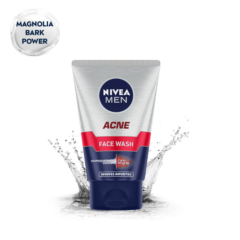 Nivea MEN Acne Face Wash for Oily & Acne Prone Skin, Fights Oil & Dirt with Magnolia Bark Power, 100g Buy at Indicrest Image 2