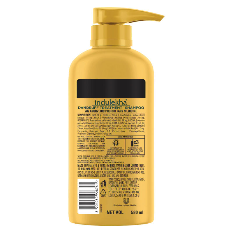 Indulekha Dandruff Treatment Shampoo, 580ml Buy at Indicrest Image 3