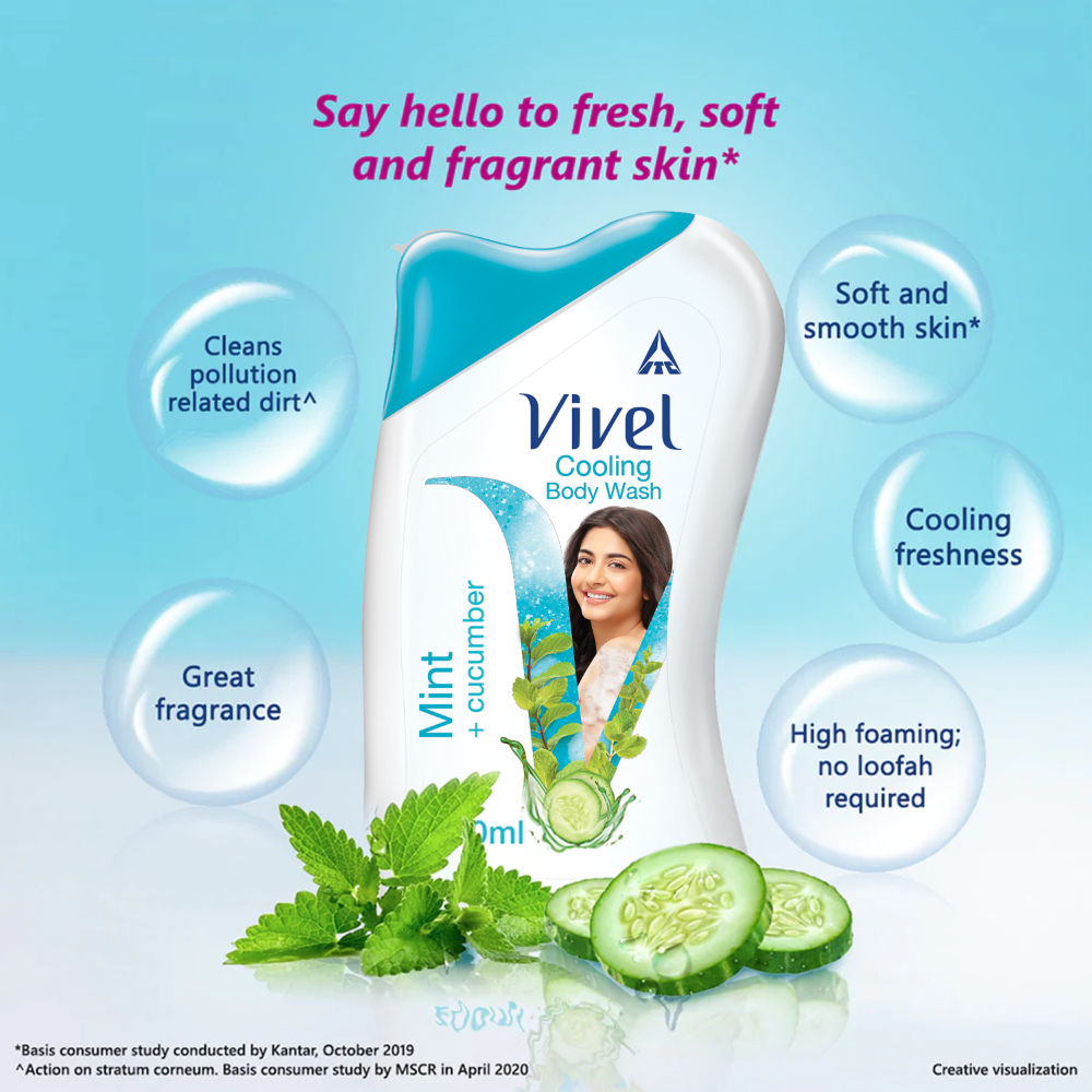 Vivel Body Wash Mint & Cucumber Body Wash, 100ml Buy at Indicrest Image 5