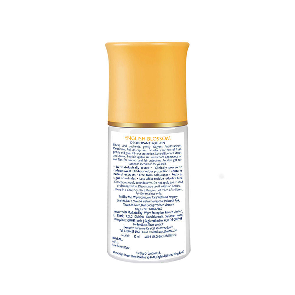 Yardley London English Blossom Deodorant Roll-On Anti-Perspirant, 50ml Buy at Indicrest Image 2