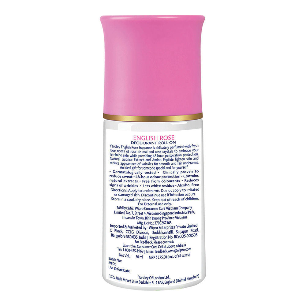 Yardley London English Rose Deodorant Roll-on, 50ml Buy at Indicrest Image 2
