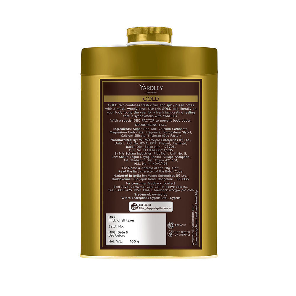 Yardley London Gold Deodorizing Talc, 100g Buy at Indicrest Image 3