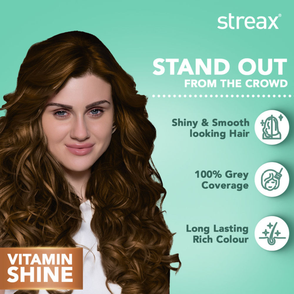 Streax Cream Hair Colour With 100% Grey Coverage & No Ammonia (Pack of 5) - 7.3 Golden Blonde, 225ml Buy at Indicrest Image 4