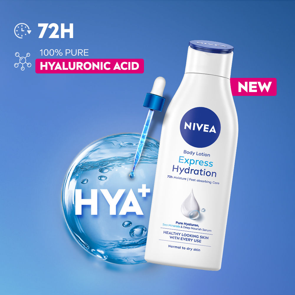 Nivea Express Hydration BODY LOTION with Sea Minerals - 5 in 1 COMPLETE CARE for 48H Moisturization, 200ml Buy at Indicrest Image 3