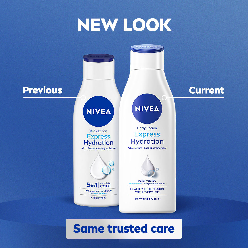 Nivea Express Hydration BODY LOTION with Sea Minerals - 5 in 1 COMPLETE CARE for 48H Moisturization, 200ml Buy at Indicrest Image 8