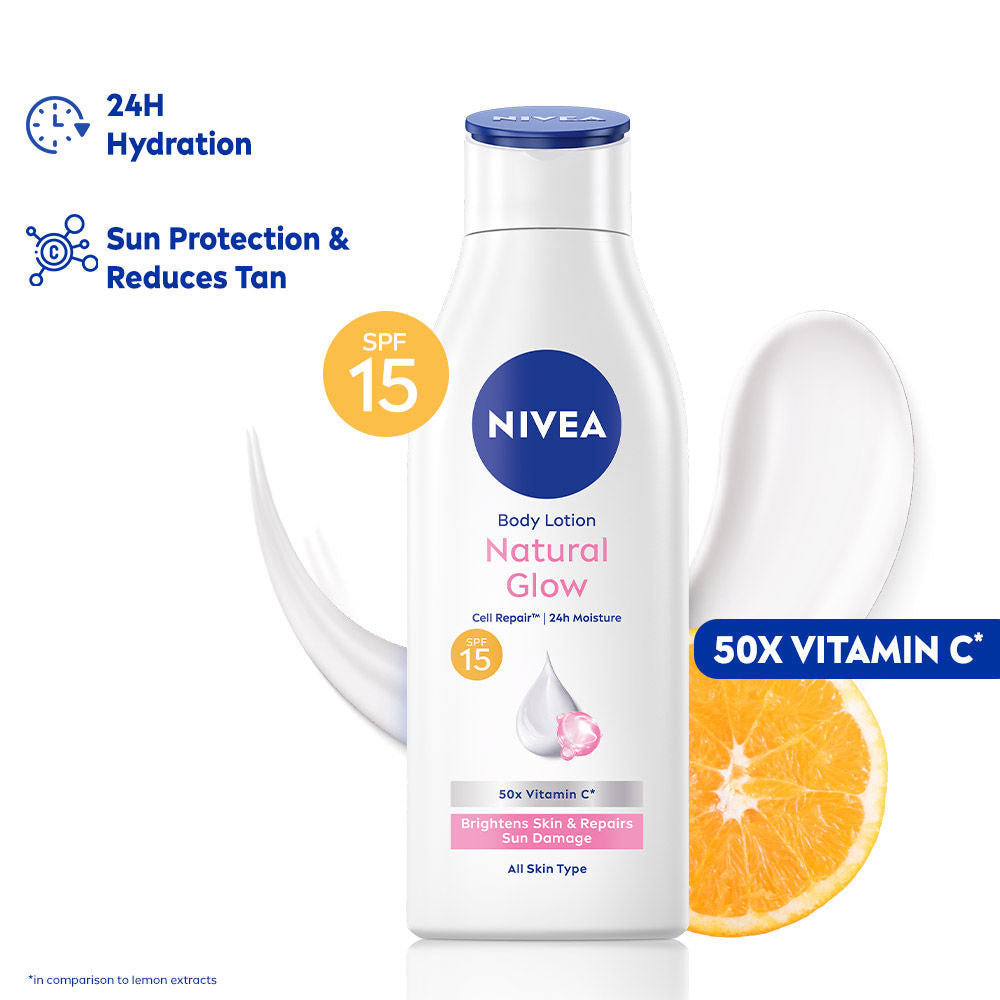 Nivea Cell Repair 50X Vit C Sunscreen Natural Glow Body Lotion Reduces Tan, Brightens -Uva & Uvb, 200ml Buy at Indicrest