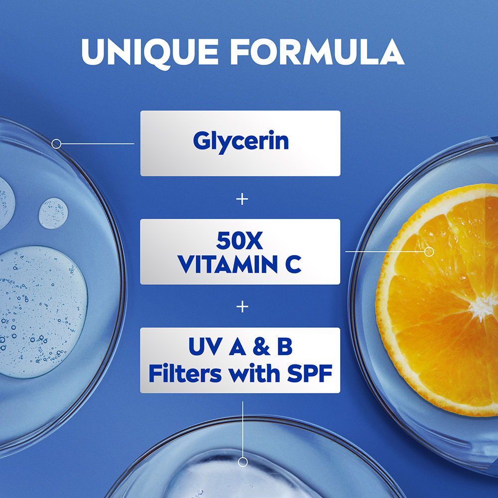 Nivea Cell Repair 50X Vit C Sunscreen Natural Glow Body Lotion Reduces Tan, Brightens -Uva & Uvb, 200ml Buy at Indicrest Image 6