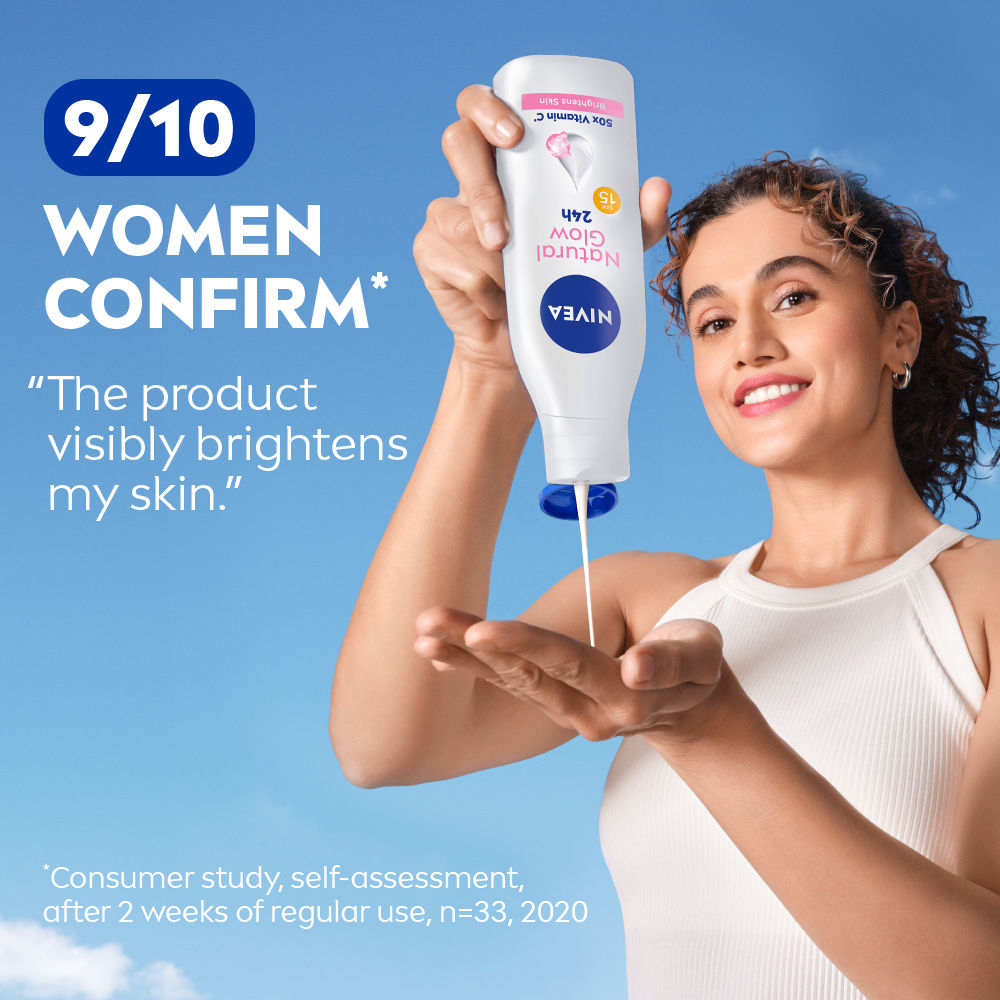 Nivea Cell Repair 50X Vit C Sunscreen Natural Glow Body Lotion Reduces Tan, Brightens -Uva & Uvb, 200ml Buy at Indicrest Image 7