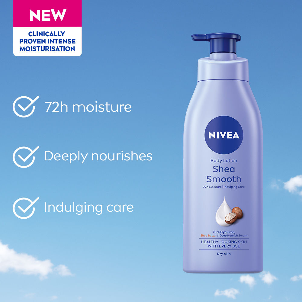 Nivea Shea butter Body Milk Lotion - 5 In 1 COMPLETE CARE For 72Hr Moisturised Skin Dry Skin, 400ml Buy at Indicrest Image 3