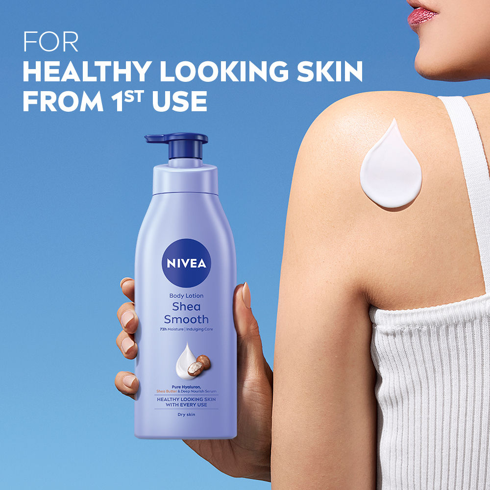 Nivea Shea butter Body Milk Lotion - 5 In 1 COMPLETE CARE For 72Hr Moisturised Skin Dry Skin, 400ml Buy at Indicrest Image 5