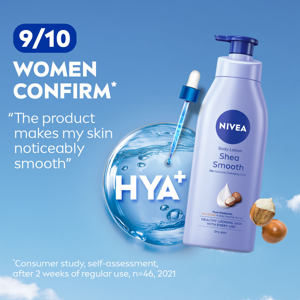 Nivea Shea butter Body Milk Lotion - 5 In 1 COMPLETE CARE For 72Hr Moisturised Skin Dry Skin, 400ml Buy at Indicrest Image 7