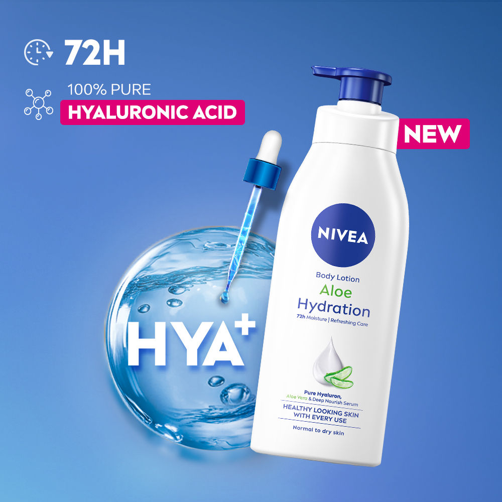 Nivea 100% NATURAL ALOEVERA Body lotion- 5 in 1 COMPLETE CARE for 72H Refreshing moisturization, 400ml Buy at Indicrest Image 3