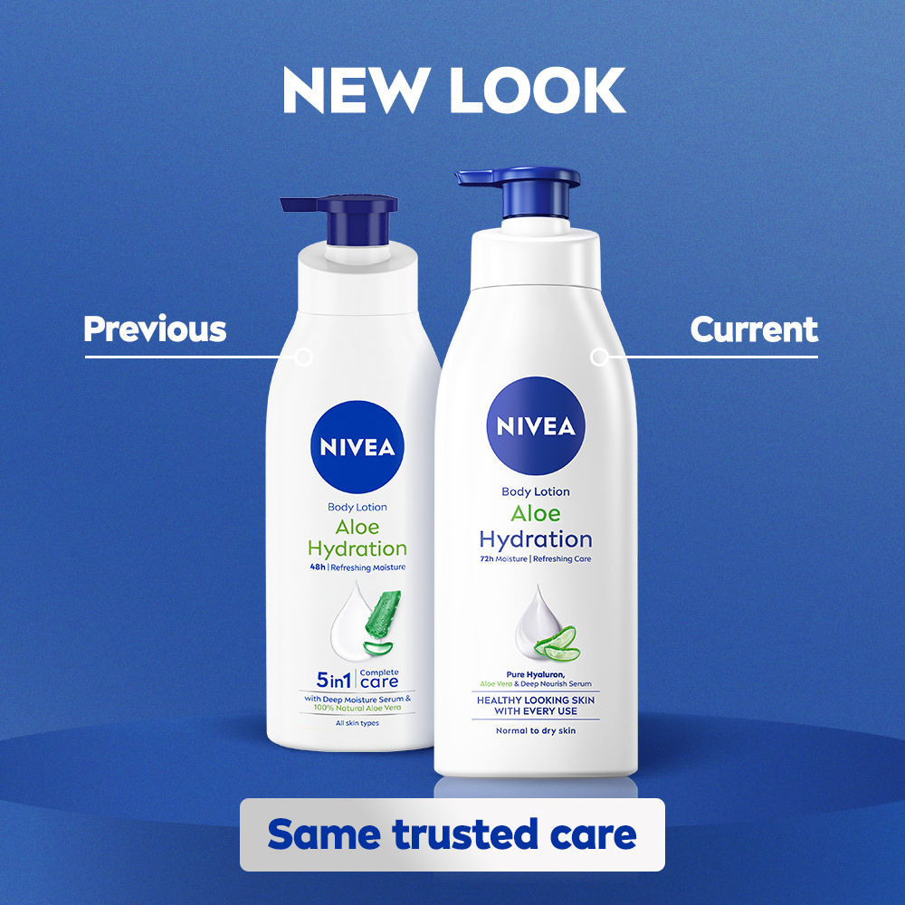 Nivea 100% NATURAL ALOEVERA Body lotion- 5 in 1 COMPLETE CARE for 72H Refreshing moisturization, 400ml Buy at Indicrest Image 8