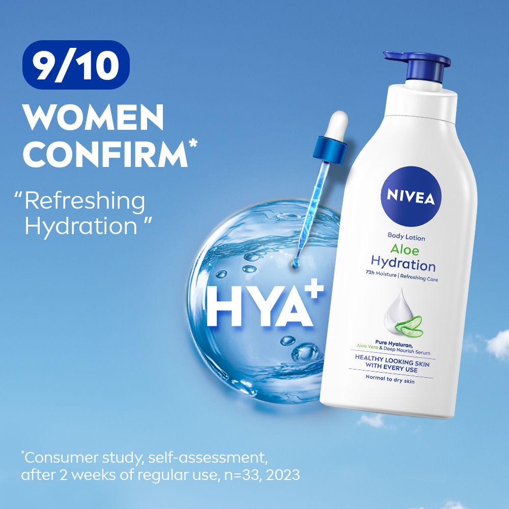 Nivea 100% NATURAL ALOEVERA Body lotion- 5 in 1 COMPLETE CARE for 48H Refreshing moisturization, 600ml Buy at Indicrest Image 7