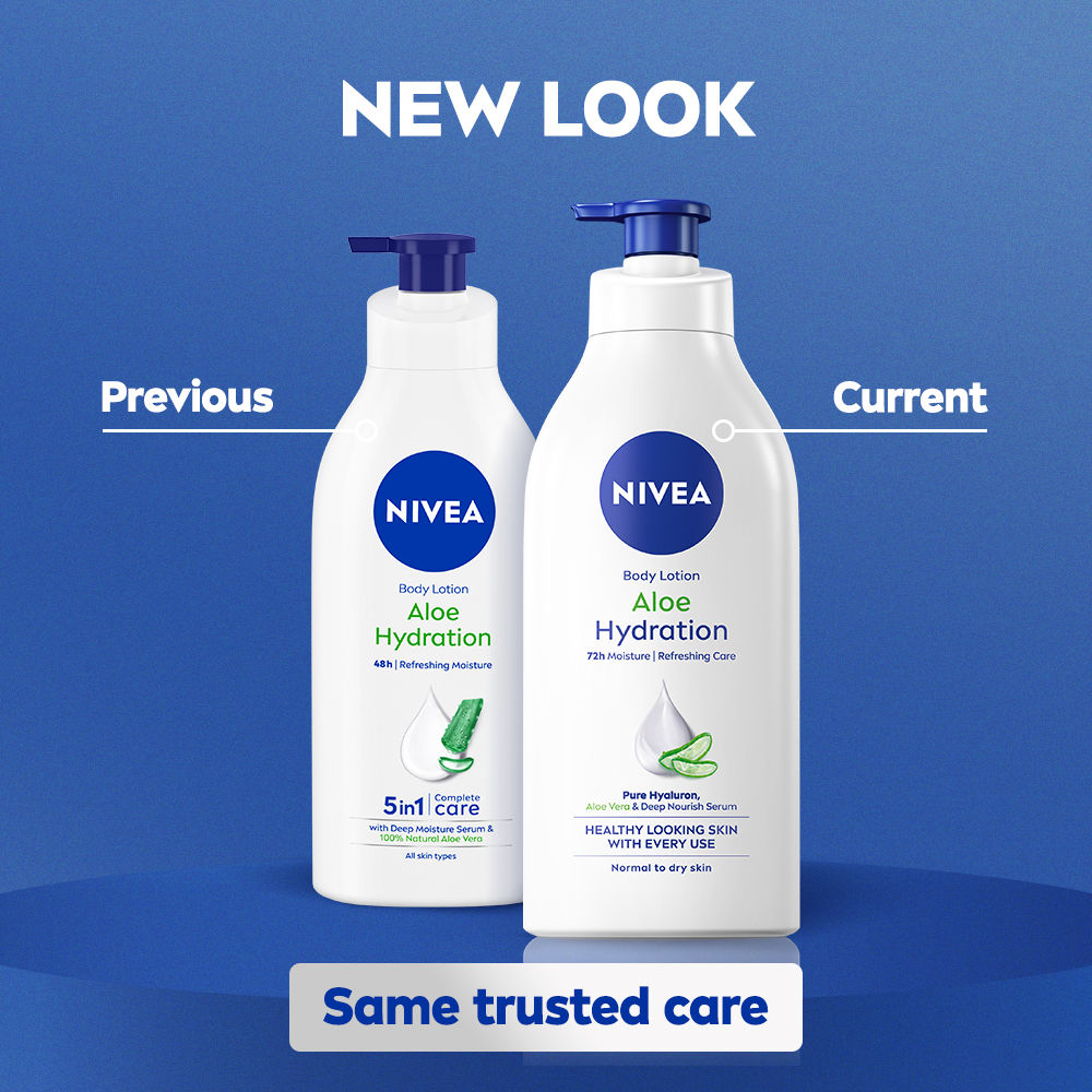 Nivea 100% NATURAL ALOEVERA Body lotion- 5 in 1 COMPLETE CARE for 48H Refreshing moisturization, 600ml Buy at Indicrest Image 8