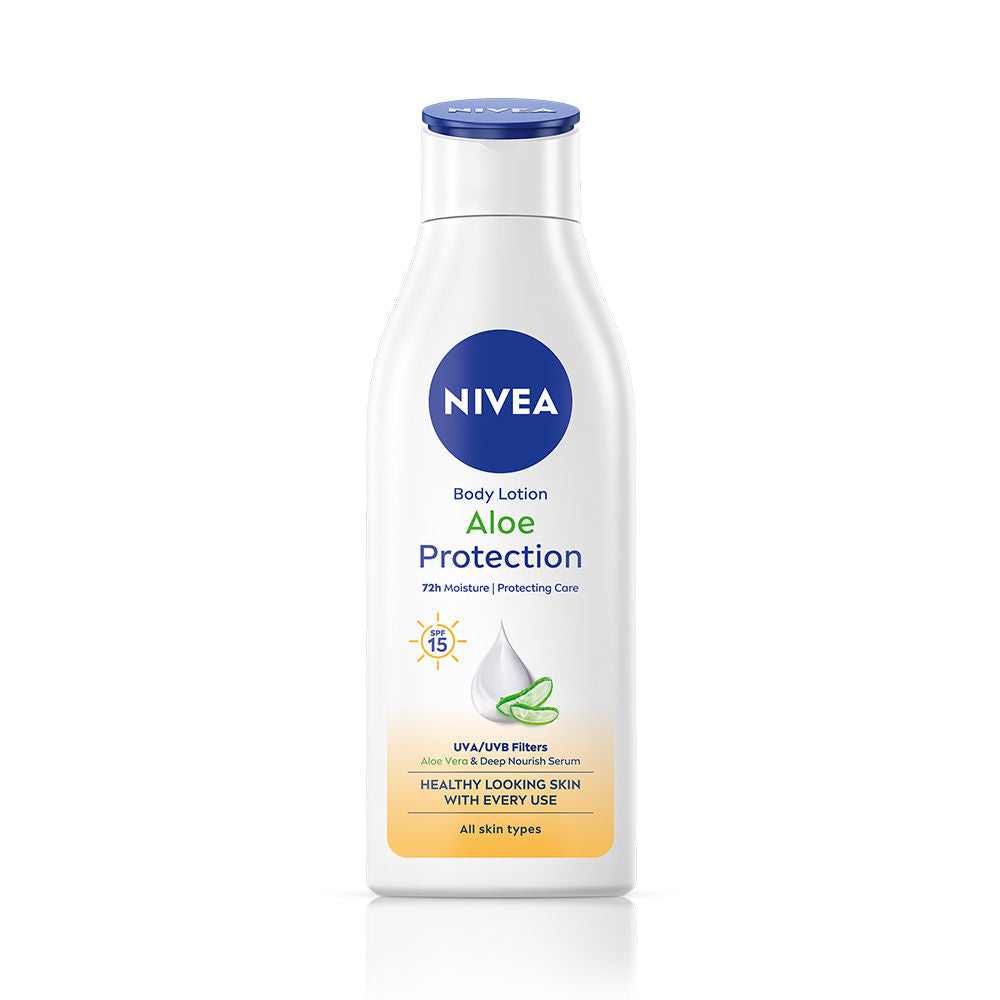 Nivea Sunscreen lotion with SPF 15 & ALOEVERA- 5 in 1 COMPLETE CARE for 48H Moisturization, 200ml Buy at Indicrest