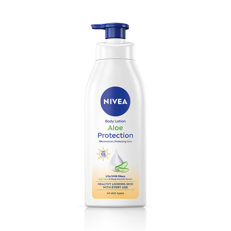 Nivea Sunscreen lotion with SPF 15 & ALOEVERA- 5 in 1 COMPLETE CARE for 48H Moisturization, 400ml Buy at Indicrest
