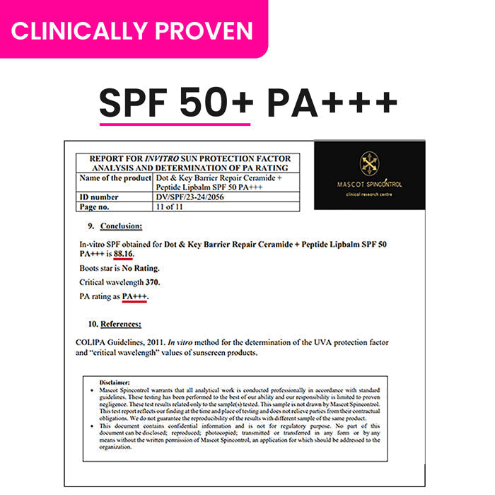 Dot & Key Ceramide + Peptide Lip Balm SPF 50 PA+++, Warm Nude