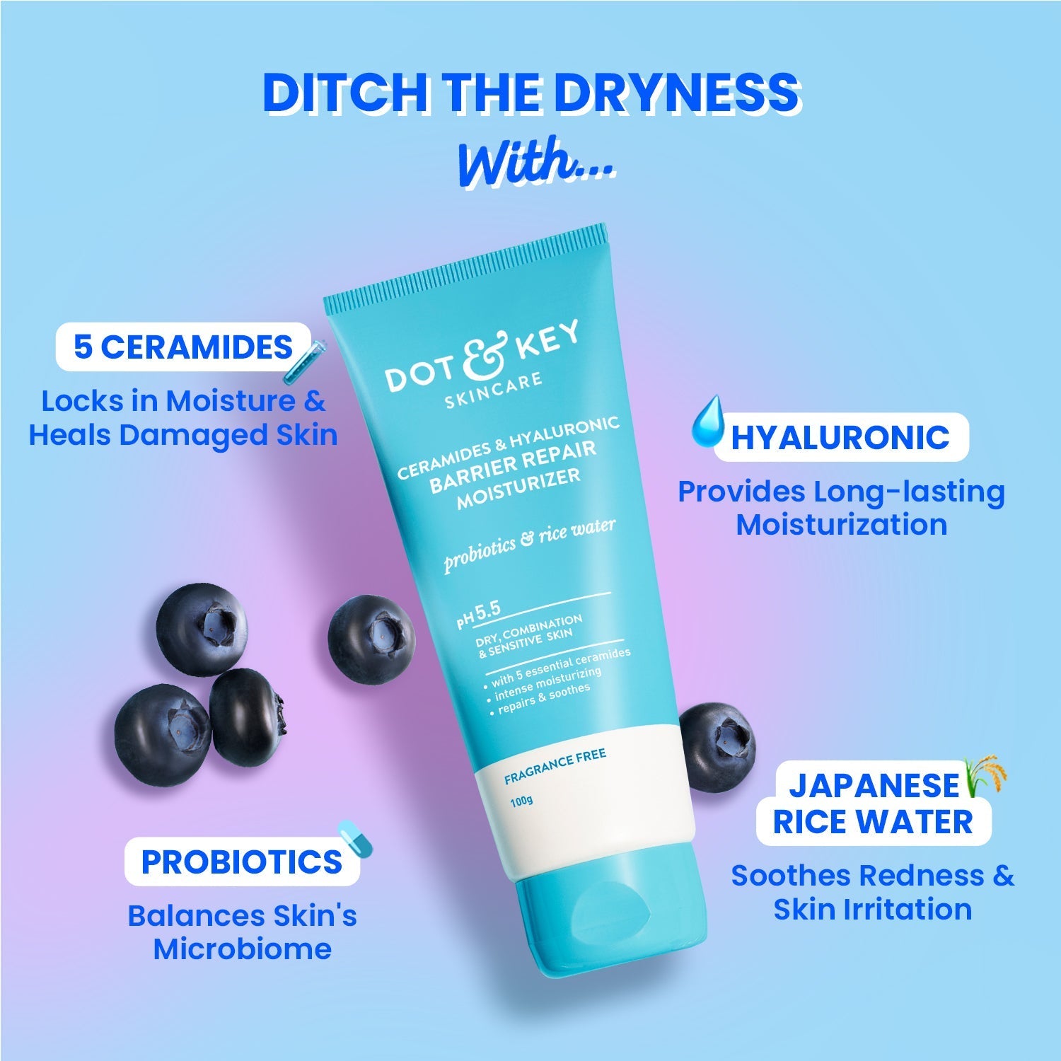 Dot & Key Hydrating Barrier Repair Duo, (100ml+100ml)