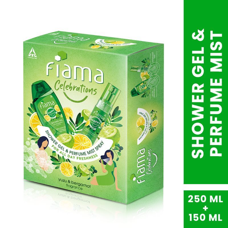 Fiama Happy Naturals Yuzu & Bergamot Bodywash & Perfume Mist,Citrus & Aromatic for Sensitive Skin, 250ml+120ml Buy at Indicrest