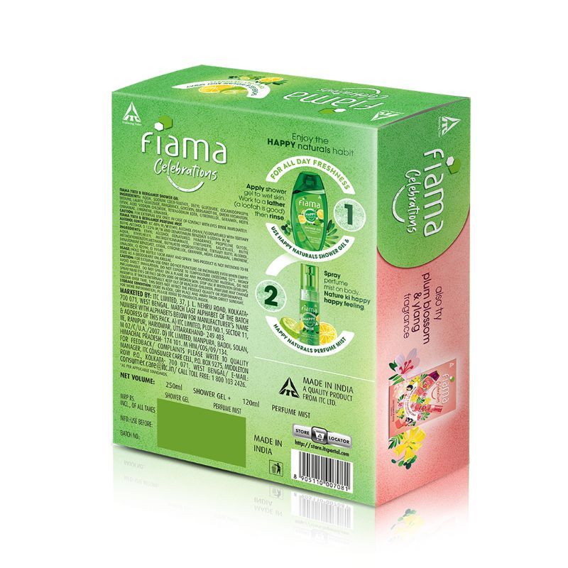 Fiama Happy Naturals Yuzu & Bergamot Bodywash & Perfume Mist,Citrus & Aromatic for Sensitive Skin, 250ml+120ml Buy at Indicrest Image 3