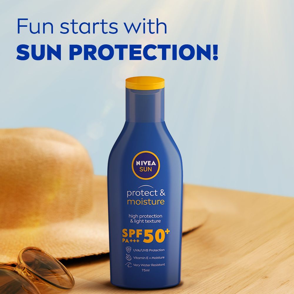 Nivea SPF 50+ PA+++ Protect & Moisture Sunscreen-No White Cast, With Vitamin C & Hyaluron, 75ml Buy at Indicrest Image 5